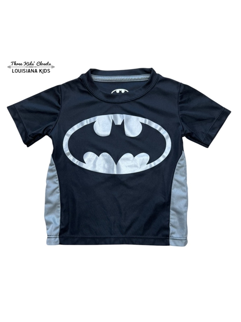 DC Comics 12M Batman Logo Black & Silver Tee Shirt